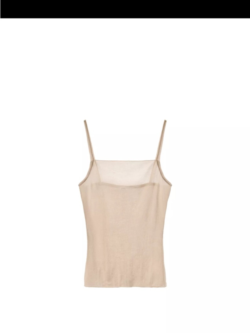 ZARA Beige Sheer-Trim Spaghetti Strap Tank Top